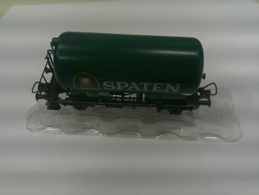 H0 Roco D DB Bierwagen mit Bremserbühne, grün, 2A, Ep.III, " SPATEN ",etc....................................................... - Kopie