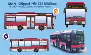 N D Bus MAN Göppel Gelenkbus Türkis