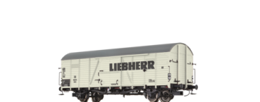 H0 D DB Güterwagen ged., Glr 22, 190 879,  2A , Ep.III, L=139,1mm, weiss, " Liebherr "
