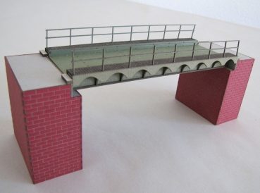 H0 LT 16 Blechträgerbrücke 16,5x 6,4x 3cm, Widerlager 2x, rotem Ziegelstein, etc.............................................................