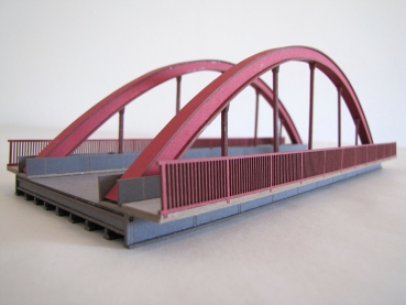 H0 LB 25 Straßenbogenbrücke 25,5x 10,5x 7,5cm, rotem Ziegelstein,  Widerlager 2x, etc..............................................................