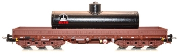 TT D DR Schwerlastwagen Bauart Samms, 4860, 6A, beladen schwarzer Altölkessel, Logo VEB Chemische Werke BUNA, einfarbig, braun, etc..........