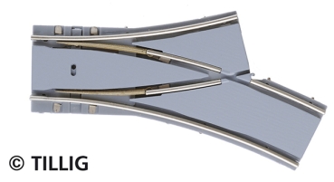 H0 Tramgleis Gleis Weiche Y R204/ R250, rechts, Asphalt/ Beton