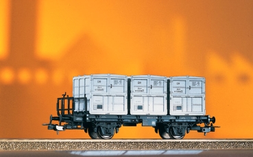 H0 Piko D DR Behältertragwagen bel. St.3x, 2A, Ep.III, etc.................................................