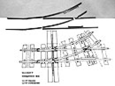 IIF 600 26,7mm Schleppweiche links Fertigmodell auf Holzplatte e