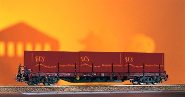 H0 Piko D DB Flachwagen bel. Container 3x, 4A, Ep.V, etc.............................................