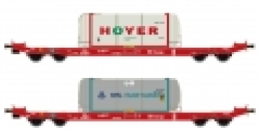 N D DB Containertragwagen Set 2x bel. 4A Ep.VI Tankcontainer