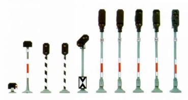 H0 Bahnausstattung BS Signalbausatz 10x, ohne Funktion, Block- Haupt- Blinklicht-Überwachungssignal, etc...................................................................