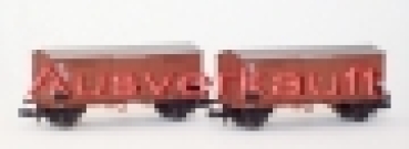 N I FS Güterwagen Set 2x ohne Br.-Haus 2A Ep.III braun