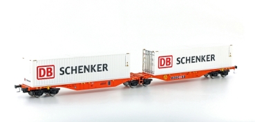 H0 D DB Containertragwagen doppelwagen, Sggmrss,  4A, Ep.VI, beladen, " Schenker " etc.....