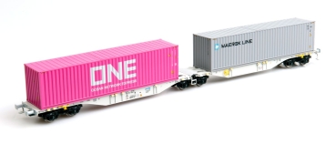 H0 D VTG Containertragwagen doppelwagen, Sggmrss,  4A, Ep.VI, beladen, " ONE, MAERSK  " etc.....