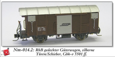 nm Ch RhB Güterwagen 5501 ged. 2A Ep.   Türen silbern Fenstersch
