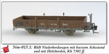 nm Ch RhB Niederbordwagen 7301 Radstand kurz braun