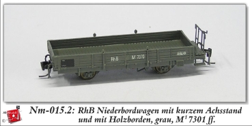 nm Ch RhB Niederbordwagen 7301 Radstand kurz grau