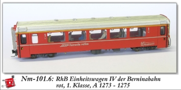 nm Ch RhB Personenwagen 1273 Kl.1 Bernina rot