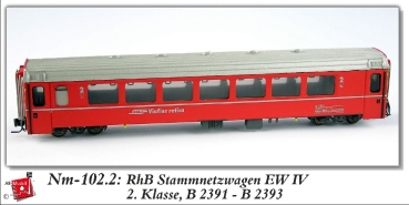 nm Ch RhB Personenwagen 2391 Kl.2 4A Ep.  rot
