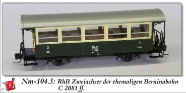 nm Ch RhB Personenwagen C 208 2a Ep.III grün/ creme