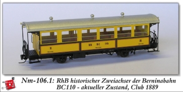 nm Ch BS RhB Personenwagen BC 110 2a Ep.  1889