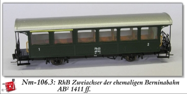 nm Ch BS RhB Personenwagen BC 141 2a Ep.III grün