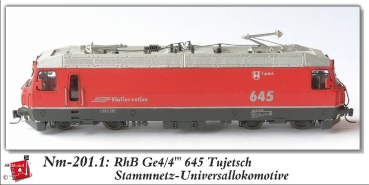 nm Ch RhB Elektrolokomotive 645 Ge 4/ 4 4a Ep.     rot Wappen Tu