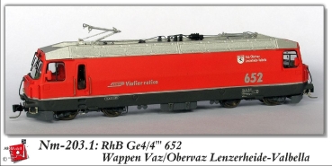 nm Ch RhB Elektrolokomotive 652 Ge 4/ 4 4a Ep.     rot Wappen Va