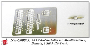 nm y 00055 BS Isolatorhalter, Metallisolatoren 2x
