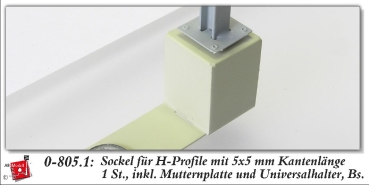 0 BS Oberleitung Sockel rechteckig H- Profil 5x 5 1x