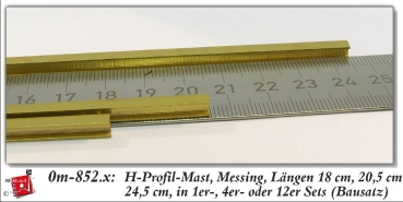 0m BS Oberleitung MS H- Profil 4x 4 gefräst 24,5cm 1x