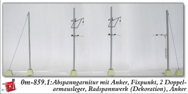 0m Oberleitung Abspannset Anker 2x Doppelmastausleger 2x Rad