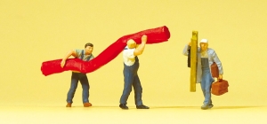 H0 Figur Handwerker Teppich