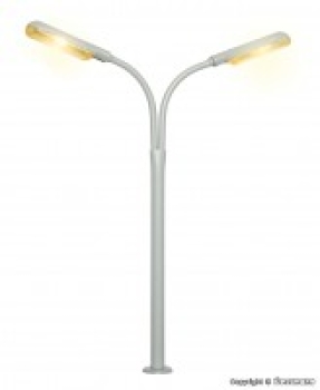 H0 Leuchten Peitschenleuchte doppelt, gelbes Licht, LED 2x, H= 10cm, etc..............................................................................