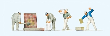 H0 Figur Bauarbeiter beim Verputzen