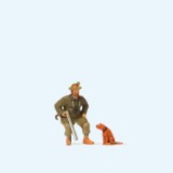 H0 Figur Sitzender Jäger mit Hund, etc.................................................................................................................