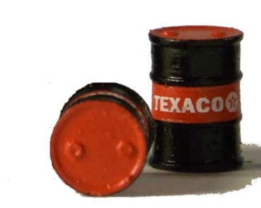 I Ausschmückung Ölfässer Texaco 2x