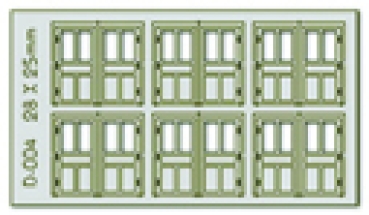 H0 Lasercut Doppelhaustür 28x 25mm 6x