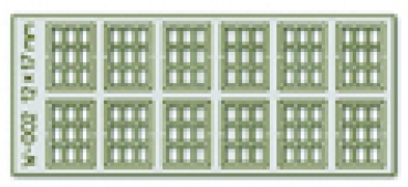 H0 Selbstbauteile Lasercut Sprossenfenster 12x 17mm Scheiben 9 1