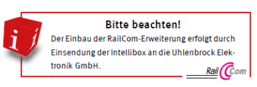 elektro RailCom Erweiterung f. Intellibox IR, etc...................