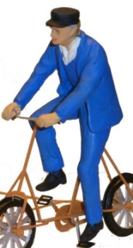 I Ausschmückung Figur Fahrradfahrer blaue Jacke