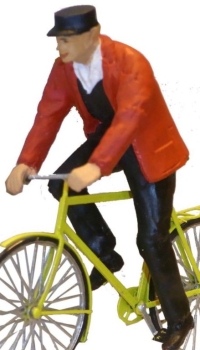 I Figur Fahrradfahrer rote Jacke