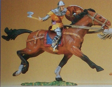 1: 25 Figur Normanne  reitend, mit Schlachtbeil etc...................................................................................................................................................................