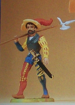 1: 25 Figur Landsknecht im Marsch mit Hellebarde