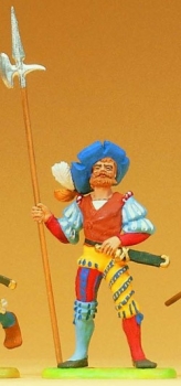 1: 25 Figur Landsknecht stehend mit Hellebarde