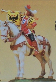 1: 25 Figur Fanfarenbläser zu Pferd