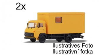 H0 CZ LKW BS Avia- Set 2x, 2A, Ep.III, gelblich, Kofferaufbau gelblich, etc......................................