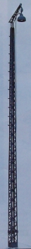 H0 Bahnausstattung BS MS Bahnhofslampe Gittermast,  L= ca. 138mm, beleuchtet,