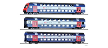 H0 CH SBB Doppelstockwagen-Set 12A 1./2. Kl. Ep.V Steuerwagen und 2 Wagen, etc.................................................................