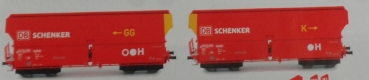 H0 D DB Schüttgutwagen Set 2x,  4A,  Ep.VI, rot   " SCHENKER "