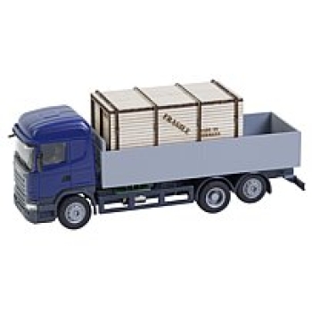 H0 car LKW Scania R13 HL Pritsche m.Holzkiste