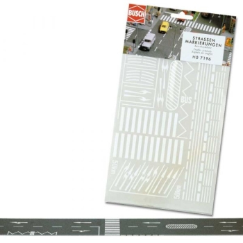 H0 Geländegestaltung Straßenmarkierung, 210x 148mm, Zebrastreifen, Richtungspfeile, Fahrbahnmarkierung etc.......................................................................................................................