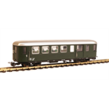 H0e Bahnfahrzeuge A Krimmler Gepäck- Sitzwagen Bregenzerwaldbahn Schmalspurbahn, 4A, Ep.3 grün, Halbfenster, etc...................
